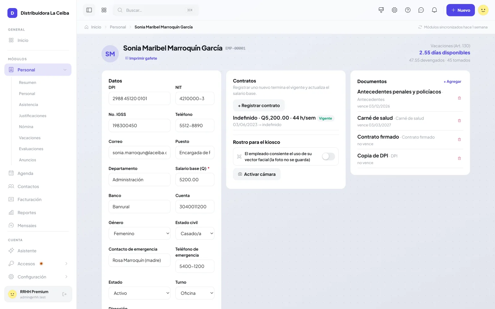 La ficha que un inspector quisiera ver